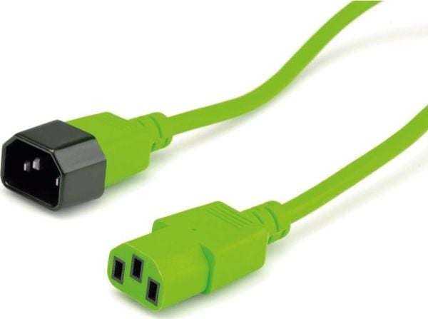 Strömkabel Value ROLINE C14 till C13, IEC 320, grön, 0,8 m