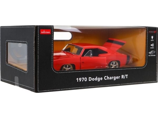 Rastar 1970 Dodge Charger RT rød RASTAR 1:16 fjernstyrt bil + fjernkontroll