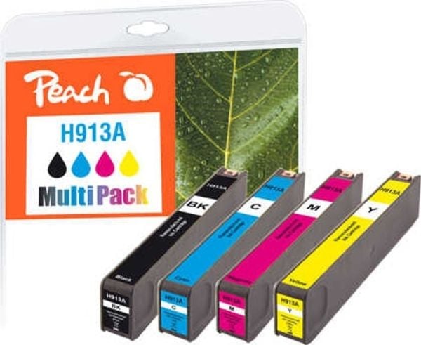 Peach PI300-744, Svart, Cyan, Magenta, Gul, Pigmentbaserat bläck, Pigmentbaserat bläck, 64 ml, 35 ml, 4 styck