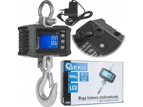 Geko Elektroninen varastointikoukkuvaaka 1000kg (10)