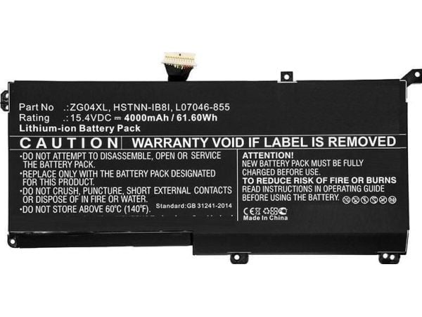 CoreParts - Batteri til bærbar PC (tilsvarer: HP HSTNN-IB8I, HP L07046-855, HP L07352-1C1, HP ZG04XL) - 15.4 V - litiumion - 4000 mAh - 61.6 Wh - s...