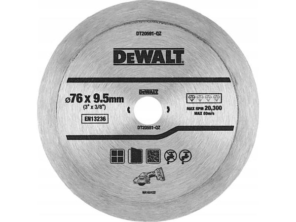 DeWALT DT20591-QZ, Timanttilaikka yhtenäisellä radalla, Kuivaleikkuu, Muuraus, 7,6 cm, 9,5 mm