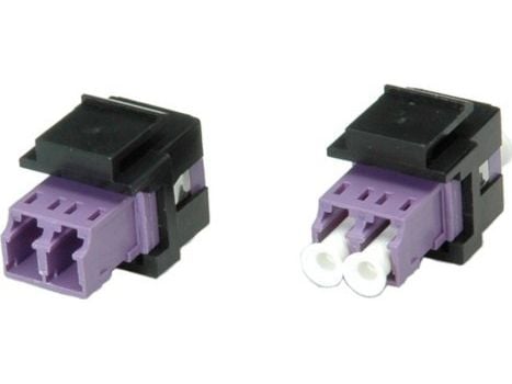 ROLINE Fiber Optic Keystone Jack, LC/LC Duplex, Multimode, OM4