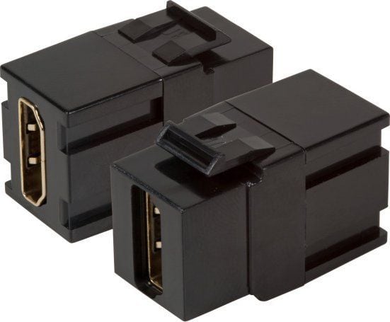 EFB Elektronik EB520V2, litteä, musta, HDMI, naarasliitin, urosliitin