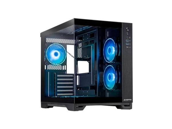 Chieftec Visio - Tower - ATX (herdet glass) - ingen strømforsyning (ATX) - svart - USB/lyd