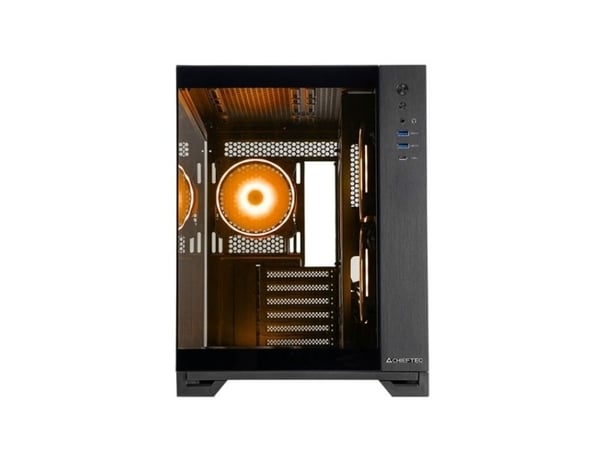 Chieftec Visio - Tower - ATX (herdet glass) - ingen strømforsyning (ATX) - svart - USB/lyd