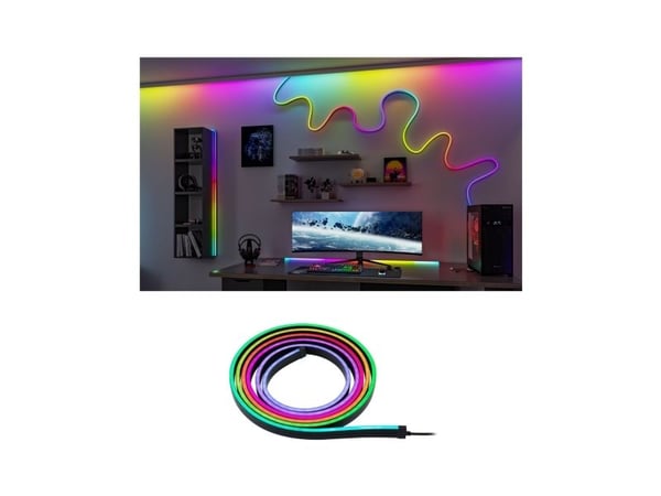 Paulmann Black Neon, Universaali nauhavalo, musta, Muovi, IP20, III, Sininen, Vihreä, Punainen