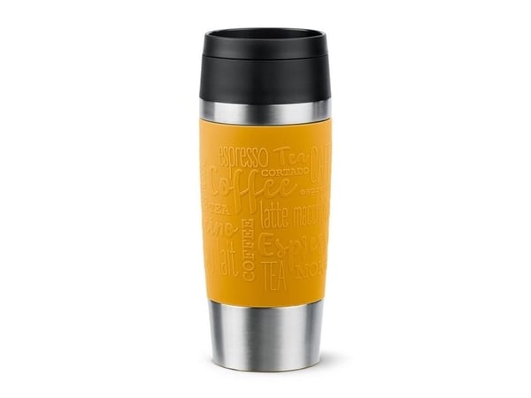 emsa isolert krus TRAVEL MUG Classic, 0,36 L., sennepsgul, høykvalitets, vakuumisolert rustfritt stålhus, skyllbar - 1 stk (N20208)