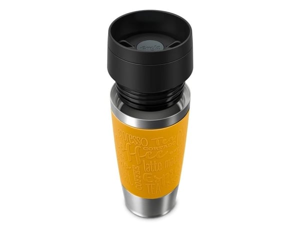 emsa isolert krus TRAVEL MUG Classic, 0,36 L., sennepsgul, høykvalitets, vakuumisolert rustfritt stålhus, skyllbar - 1 stk (N20208)