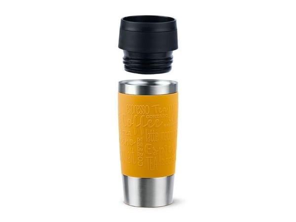 emsa isolert krus TRAVEL MUG Classic, 0,36 L., sennepsgul, høykvalitets, vakuumisolert rustfritt stålhus, skyllbar - 1 stk (N20208)