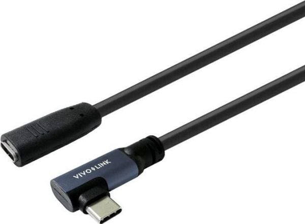 VivoLink - USB-förlängningskabel - USB-C (hane) vinklad till USB-C (hona) - USB 3.2 Gen 2 - 20 V - 5 A - 30 cm - upp till 20 Gbps dataöverföringsha...