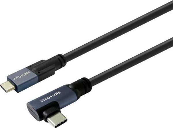 VivoLink - USB-kabel - 24 pin USB-C (hann) til 24 pin USB-C (hann) vinklet - USB 3.2 Gen 2x2 - 20 V - 5 A - 6 m - USB Power Delivery (100 W), 4K 60...