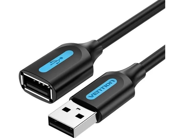 USB 2.0 hann-hunn forlengelseskabel Vention CBIBD 0,5 m svart PVC