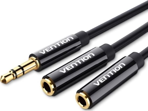 Vention BBSBY stereokabel 3,5 mm hann til 2x 3,5 mm hunn 0,3 m svart Vention BBSBY stereokabel 3,5 mm hann til 2x 3,5 mm hunn 0,3 m svart