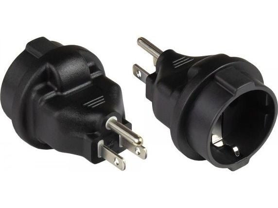 Alcasa PA-4502S, Tyyppi B, Tyyppi F, 250 V, 10 A, Musta, Polyvinyylikloridi (PVC)