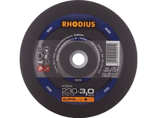 Rhodius KSMFT 200550 skjæreskive rett 230 mm 22.23 mm 1 stk