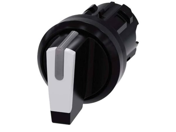 Siemens 3SU10022BL600AA0 3SU1002-2BL60-0AA0 Kääntökytkin Eturengas muovia Musta, valkoinen 2 x 45° 1 kpl