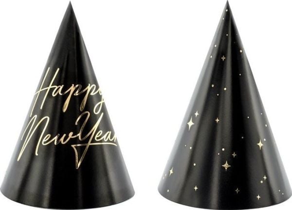 Partyhatte Happy New Year, 6 stk