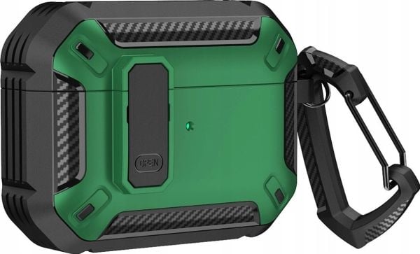 Hurtel Armour-etui til AirPods med krok – AirPods 4 grønn