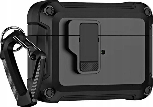 Hurtel Pro Armour AirPods-etui med krok - AirPods 4 - svart