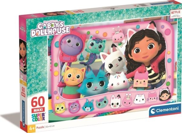 Clementoni CLE puslespill 60 maxi SuperKolor Gabby’s Dollhouse 26598