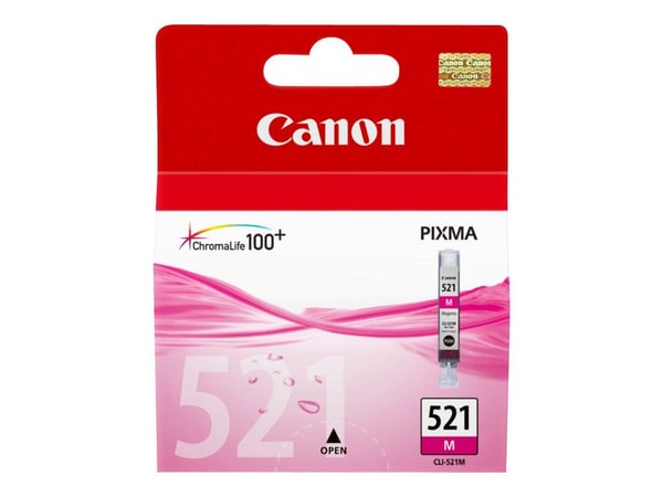 Canon CLI-521M - 9 ml - magenta - alkuperäinen - mustesäiliö - PIXMA iP3600, iP4700, MP540, MP550, MP560, MP620, MP630, MP640, MP980, MP990, MX860,...