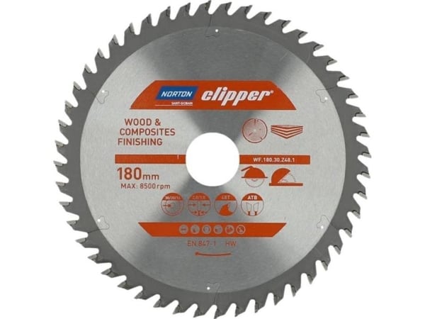 NORTON sirkelsagblad 180 mm x 30 mm x 48z tre og kompositter ATB (2,8 / 1,8)