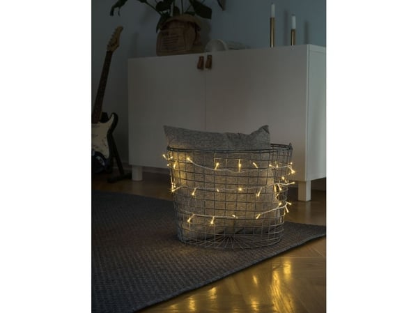 Konstsmide 6350-820 mikroljuskedja, inomhus via strömförsörjning, 10 LED (RGB), upplyst längd 0,63 m
