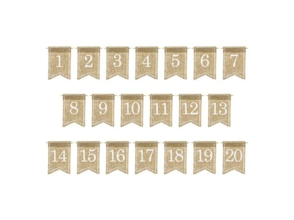 Tabellnummer i hessian, 1 till 20