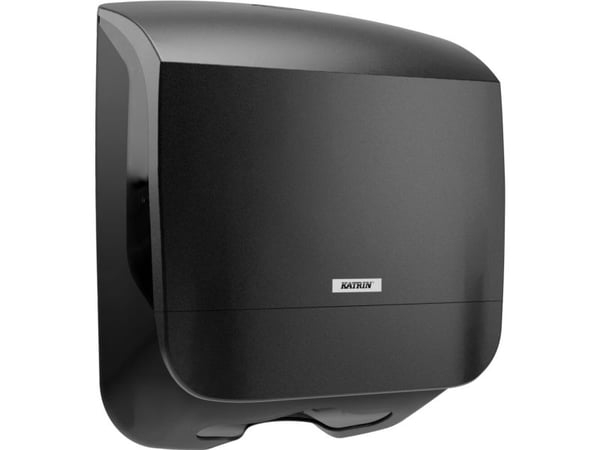 Dispenser Katrin Håndklædeark S L13.5xB30xH32.9cm Plast Sort,1 stk/krt