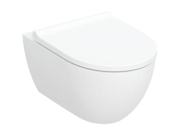 Geberit Acanto sæt væghængt toilet, skjult montering, KeraTect, TurboFlush, med toiletsæde: Soft close