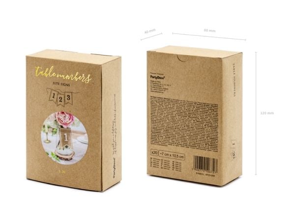 Tabellnummer i hessian, 1 till 20