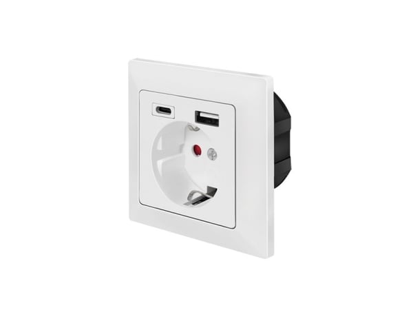 Pistorasia, 1x CEE 7/3, 1x USB-A, 1x USB-C
