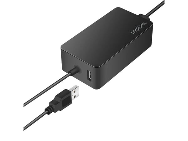 LogiLink-virtalähde Surface-kannettaville, 65 wattia, musta yhteensopiva Microsoft Surface Pro/Surface Laptop/ kanssa - 1 kpl (PA0309)