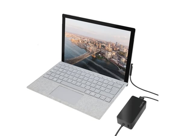 LogiLink-virtalähde Surface-kannettaville, 65 wattia, musta yhteensopiva Microsoft Surface Pro/Surface Laptop/ kanssa - 1 kpl (PA0309)