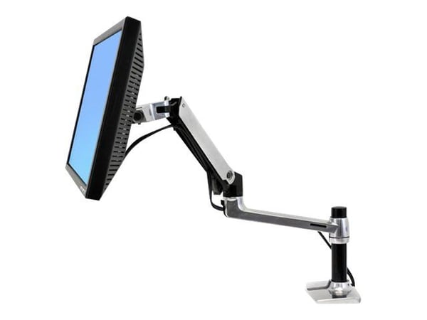 Ergotron LX - Monteringssats (vridbar arm, bordsfäste, förlängningsadapter, kransmontrad bas, 7-tums stång) - för LCD-display - polerat aluminium -...
