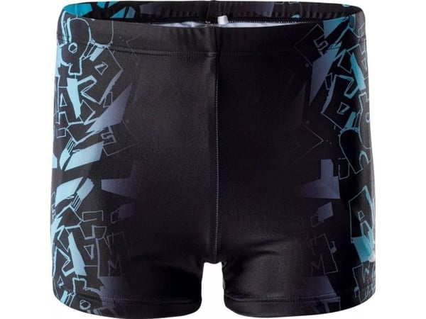 AquaWave barne badeshorts Aquawave ATOS JR black scuba blue logo-trykk str. 164
