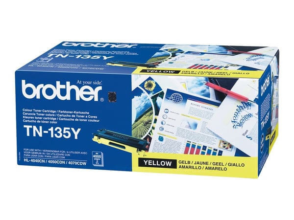 Brother TN135Y - Gul - original - tonerpatron - for Brother DCP-9042, DCP-9045, HL-4040, HL-4050, HL-4070, MFC-9420, MFC-9440, MFC-9450