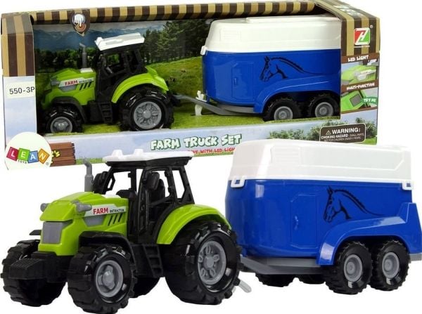 LeanToys Traktori ja hevosen perävaunu Sound Green Farm LeanToys Traktori ja hevosen perävaunu Sound Green Farm