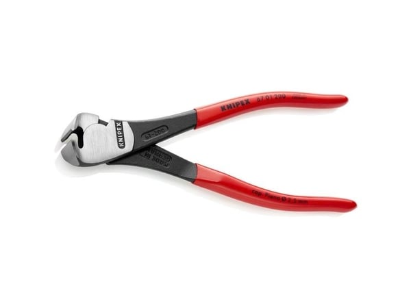 Knipex 67 01 200, Hovtang, Kromvanadiumstål, Plast, Rød, 200 mm, 318 g