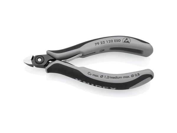 Knipex 79 22 120 ESD, Diagonal tang, 9 mm, 6,5 mm, 6,5 mm, 1,3 mm, Kromvanadiumstål