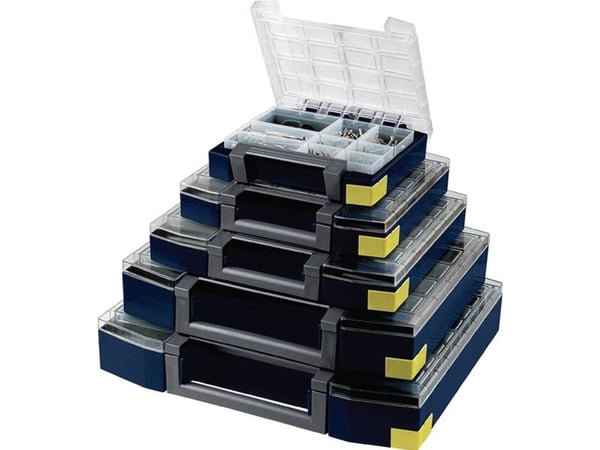 raaco Boxxser 80, Verktøy boks, Polykarbonat (PC), Polypropylen, Blå, Gjennomsiktig, 20 kg, Hengsel, 465 mm
