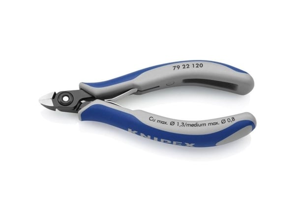 Knipex 79 22 120, Diagonal tang, Kromvanadiumstål, Plast, Blå, Grå, 120 mm, 56 g