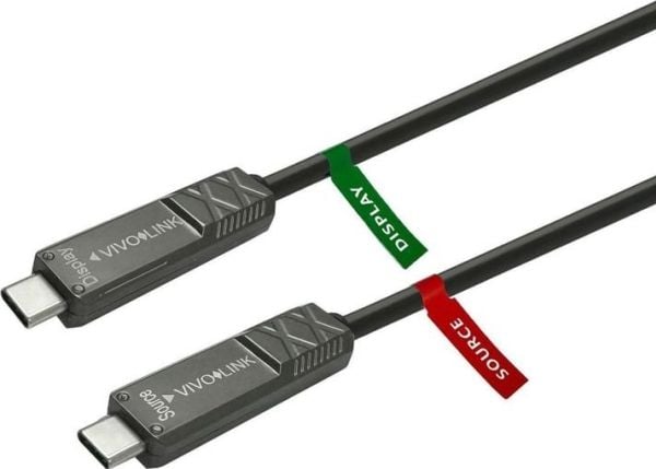 VivoLink - USB-kaapeli - 24-nastainen USB-C (han) til 24-nastainen USB-C (han) - USB 3.2 Gen 2 / DisplayPort 1.4 - 5 - 20 V - 15 m - lajittelu