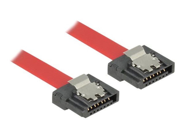 Delock FLEXI - SATA-kabel - Serial ATA 150/300/600 - SATA (hunn) til SATA (hunn) - 10 cm - låst - rød