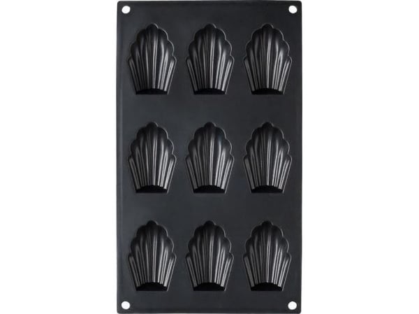 Patisse muotoinen madeleine 29 x 17 cm musta silikoni 9 lokeroa