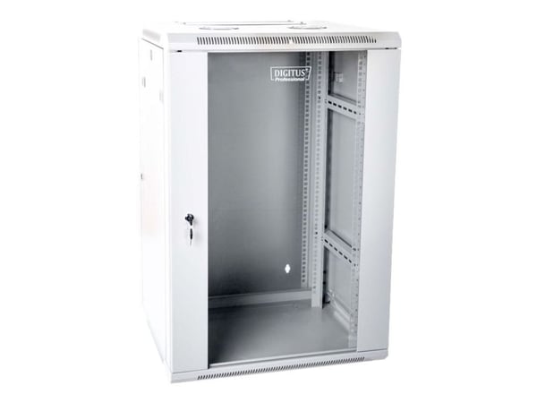 DIGITUS Professional DN-WD19 18U/600 - Skåp - väggmontering - grå, RAL 7035 - 18U - 19"