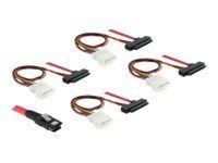 Delock - SAS intern kabel - 36-pins 4i Mini MultiLane til 4-pin intern strøm, 29-pins intern SAS (SFF-8482) - 1 m
