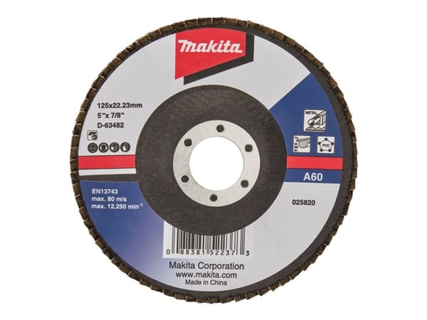 Makita - Klaffplate - for tre, metall, plast, ikke-jernholdig metall - 125 mm - grovkorn: A60