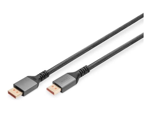 DIGITUS premium - DisplayPort-kabel - DisplayPort (hann) til DisplayPort (hann) - DisplayPort 2.1 - 1 m - 4K 240Hz støtte, 8 K 120 Hz (7680 x 4320)...